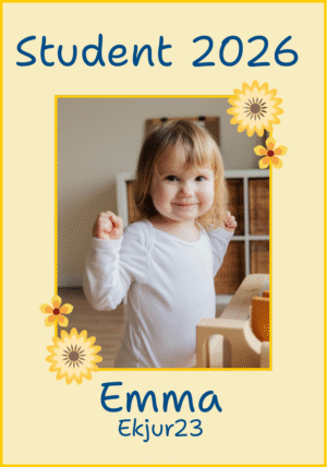 Regntålig studentskylt